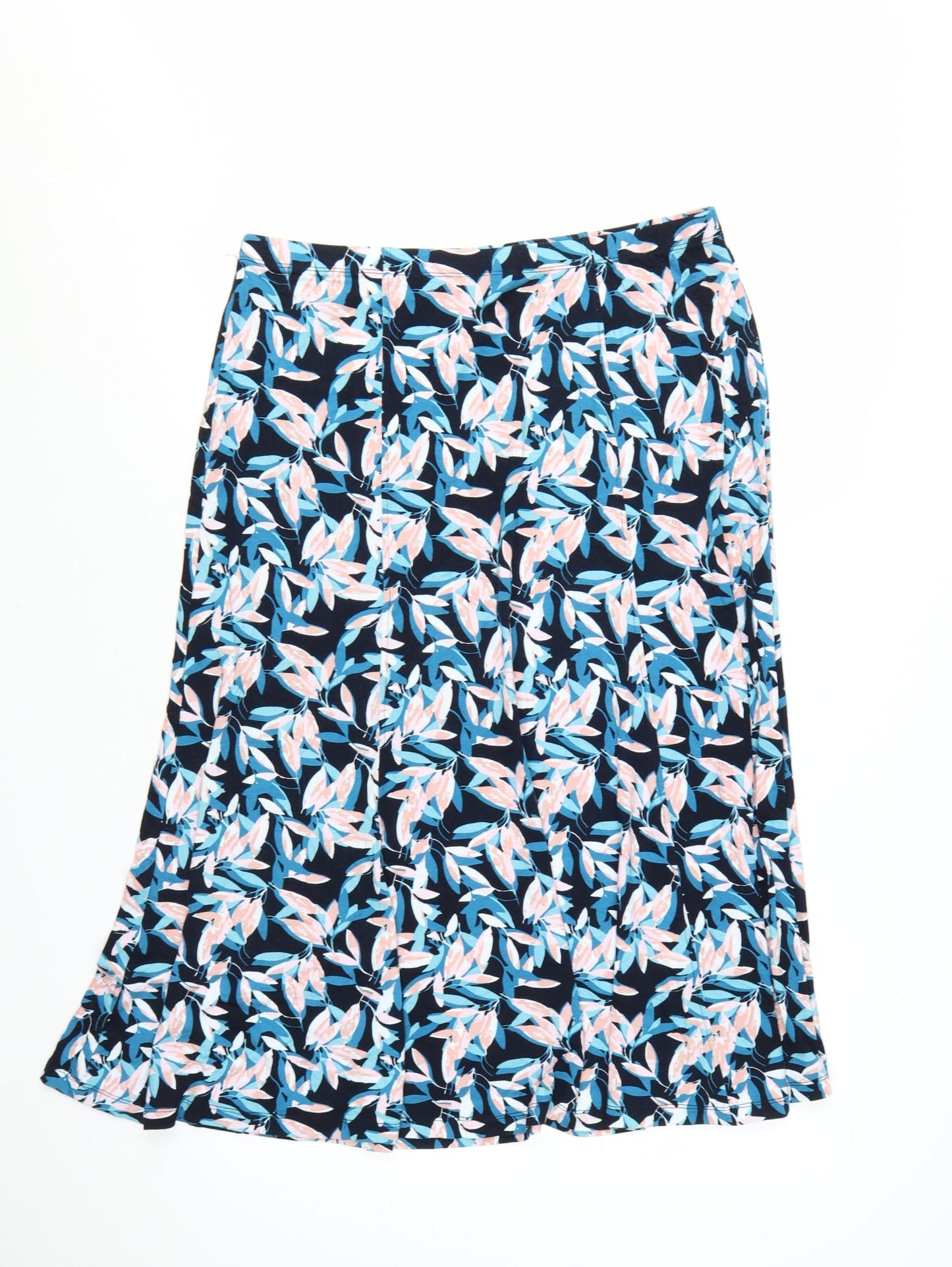TIGI Womens Multicoloured Floral A-Line Midi Skirt Size 14 Stretch Viscose Jersey