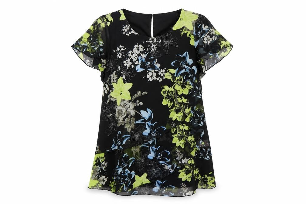 David Emanuel Women’s Multicoloured Floral Tunic Blouse Size 12