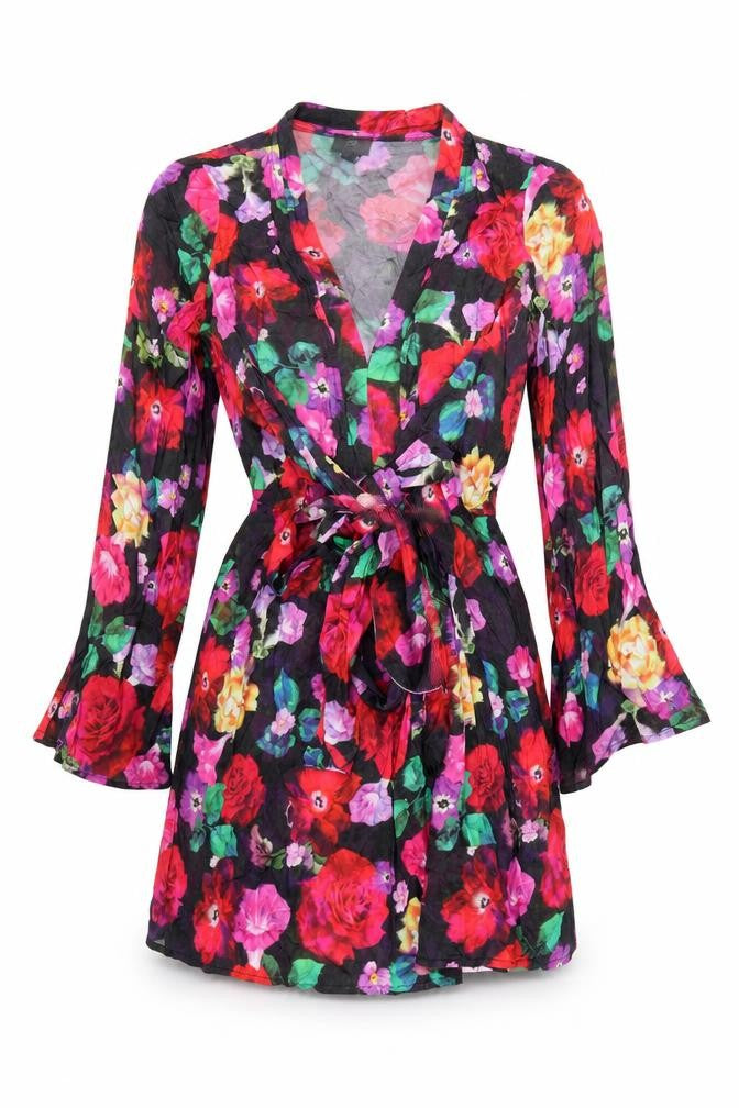 River Island Women’s Petite Floral Wrap Mini Dress Size 6