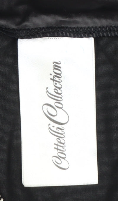 Cottelli Collection Women's Black Faux Leather Zip Long Sleeve Blouse Size 14/16