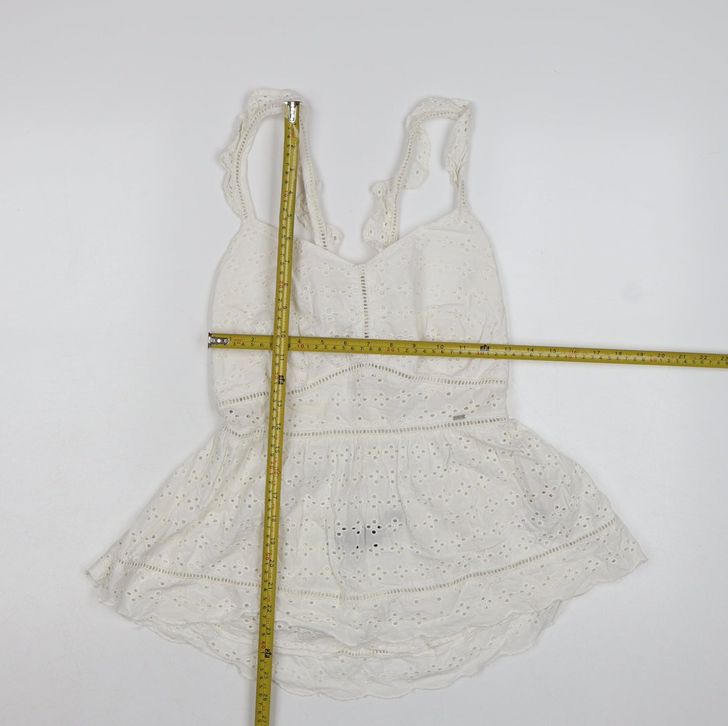 Superdry Women's White Cotton Lace Camisole Top Size 14