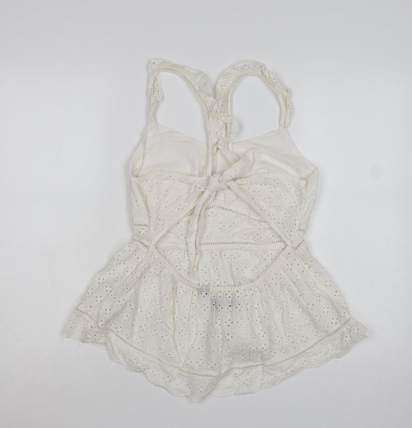 Superdry Women's White Cotton Lace Camisole Top Size 14