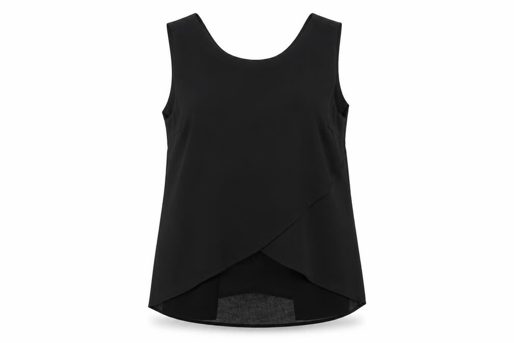 Bershka Women’s Black Wrap Chiffon Sleeveless Blouse Size 6