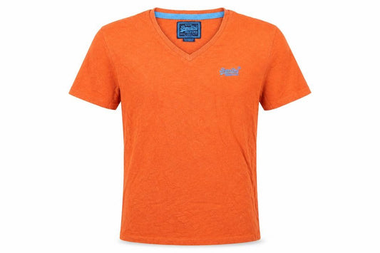 Superdry Men's Orange Vintage V-Neck Slim Fit T-Shirt Size M