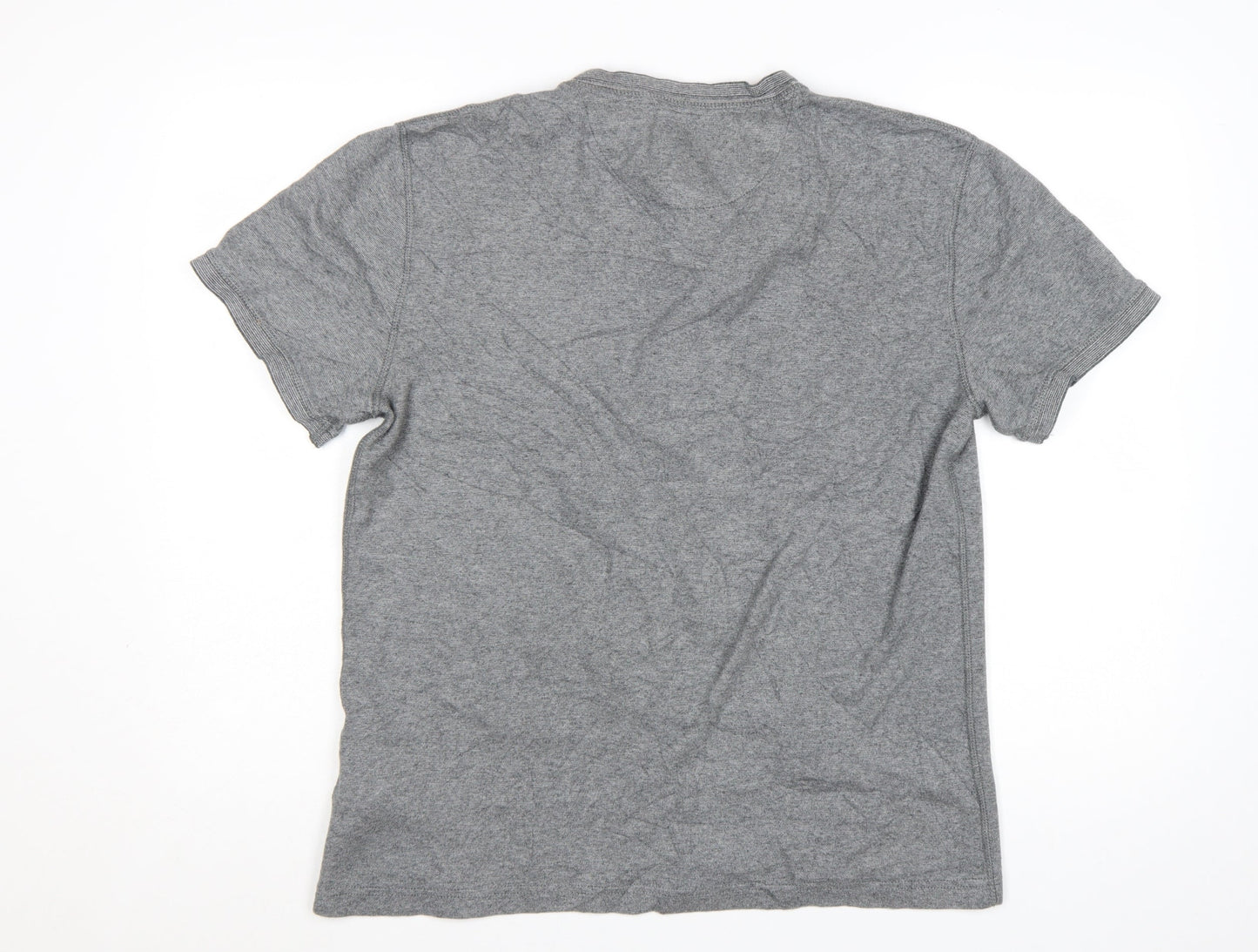 Superdry Men’s Grey Henley Short Sleeve Cotton T-Shirt 2XL