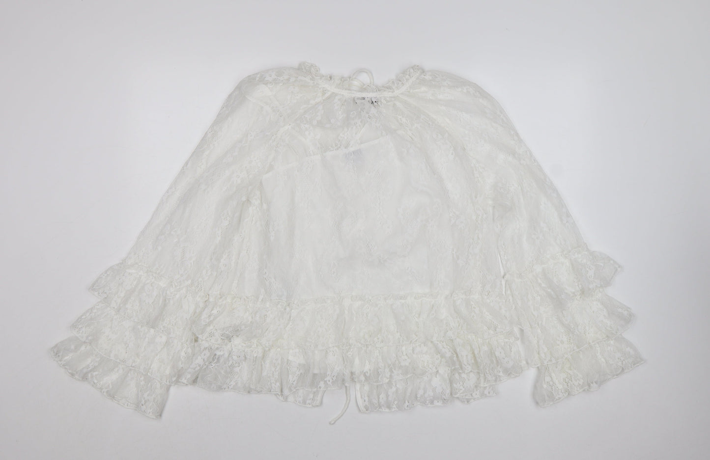 Marks and Spencer Womens Ivory Lace Ruffle Kimono Blouse Size 8