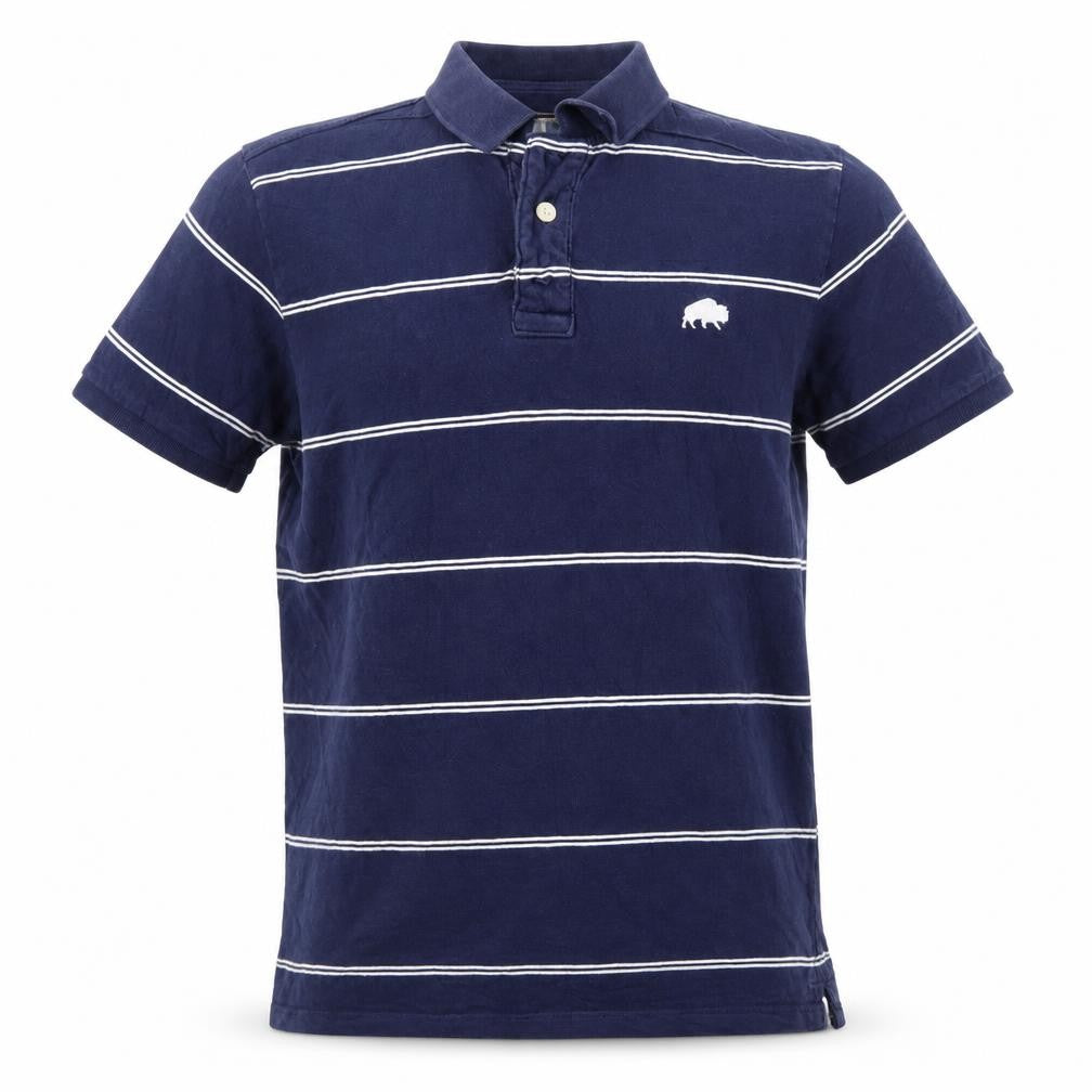 Rydale Men's Blue Striped Polo Shirt Size L Classic Cotton Casual