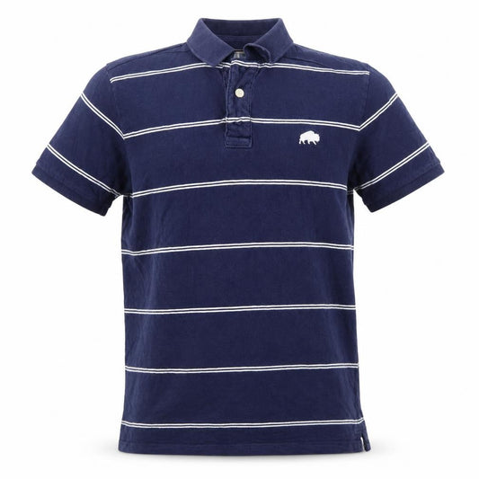 Rydale Men's Blue Striped Polo Shirt Size L Classic Cotton Casual