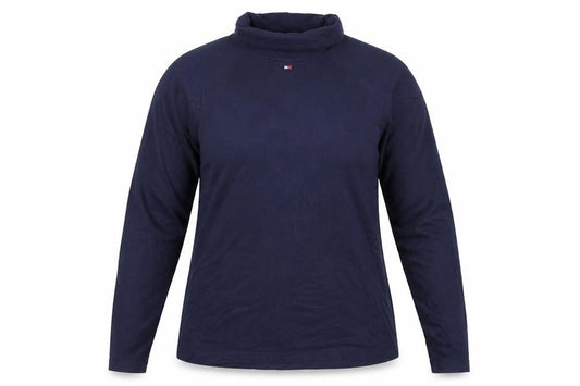 Tommy Jeans Women's Blue Roll Neck Long Sleeve Cotton Top Size L