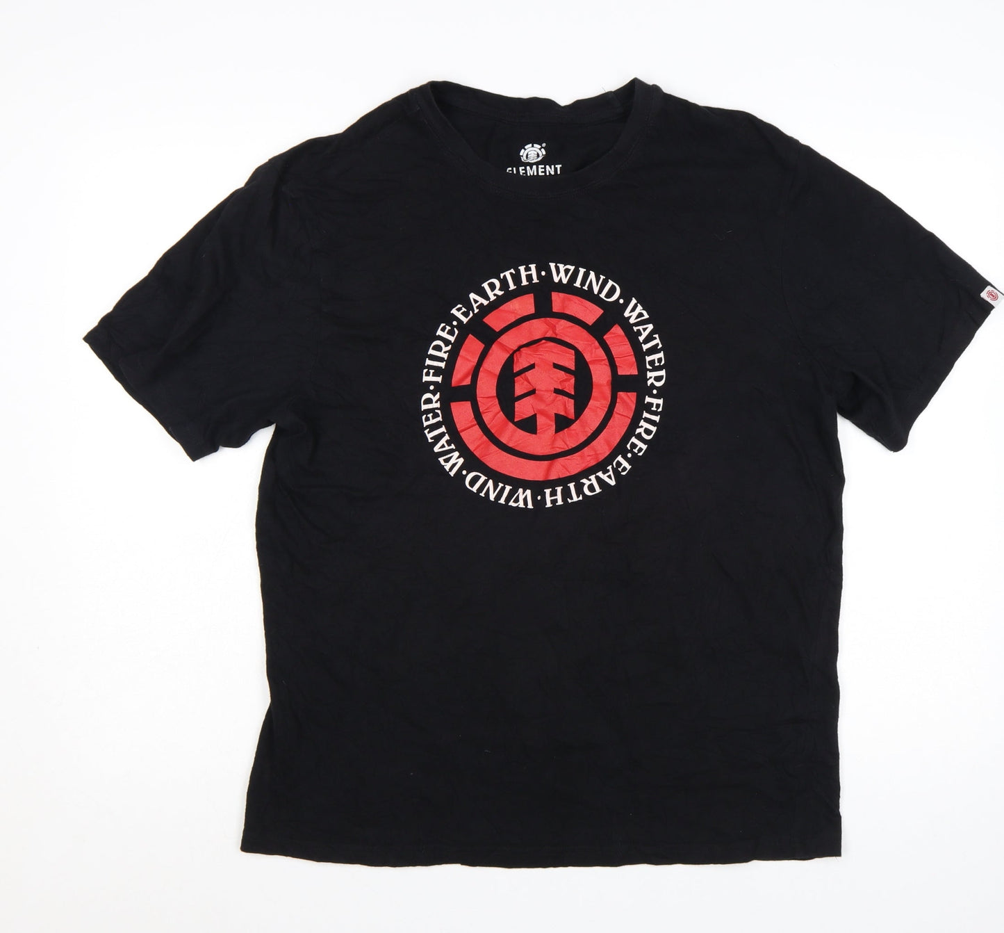 Element Men's Black Regular Fit Graphic T-Shirt L 100% Cotton