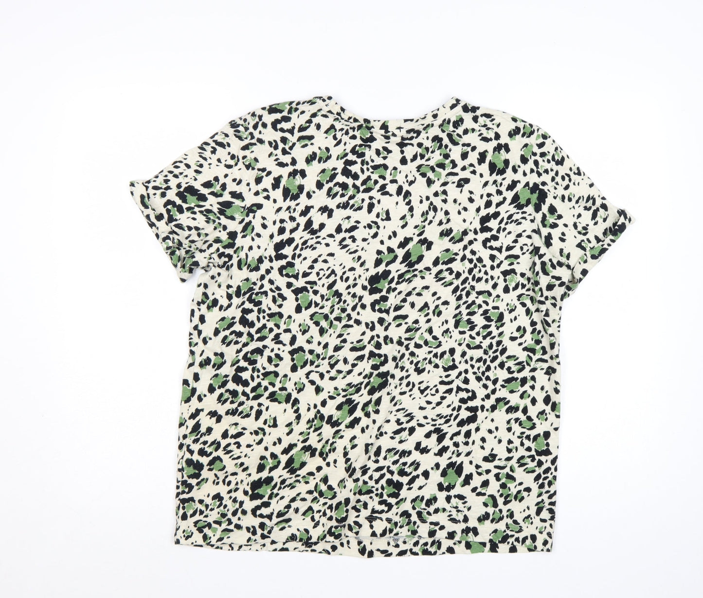 Marks and Spencer Womens Multicoloured Animal Print Cotton T-Shirt Size 12