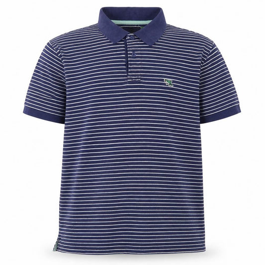 Le Shark Men's Blue Striped Polo Shirt Size L Cotton Casual