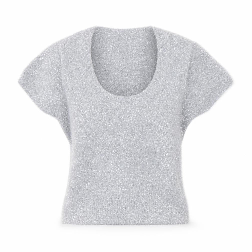 Next Women’s Grey Metallic Short Sleeve Pullover Jumper XS