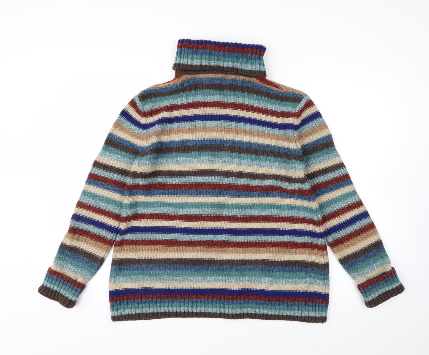 Seasalt Cornwall Womens Multicoloured Roll Neck Lambswool Jumper UK 12