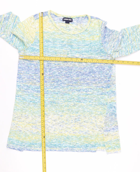 Lands' End Women's Multicoloured M Knit Cotton Acrylic Pullover Jumper