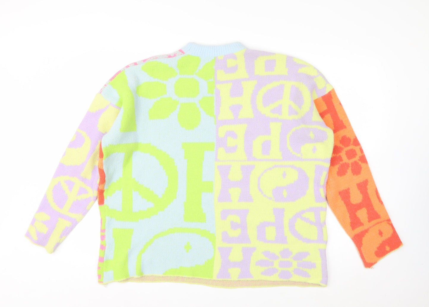 Urban Outfitters Women's Multicoloured Peace & Love Knit Jumper M