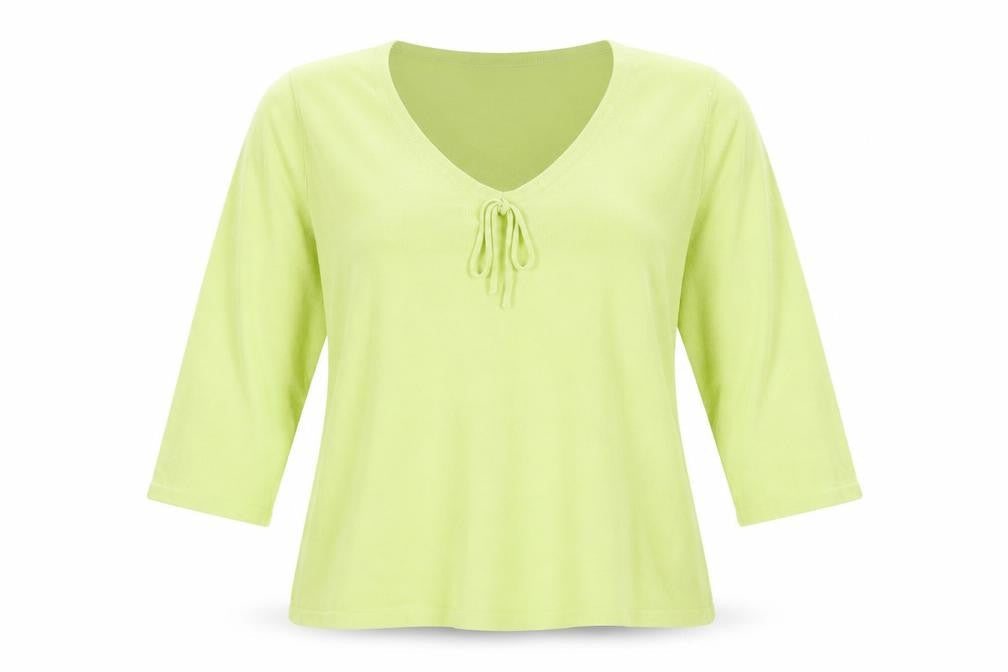 Laura Ashley Women's Green V-Neck Cotton Pullover Jumper Size 16