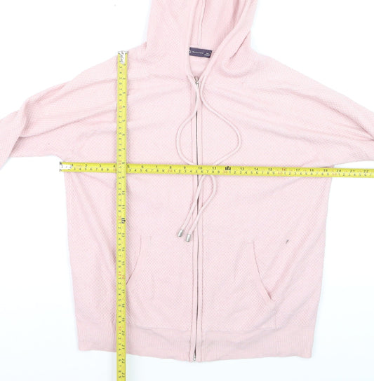 Marks and Spencer Women Pink Small Full Zip Hooded Sweatshirt