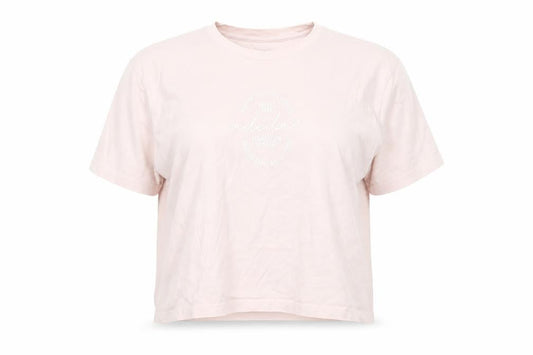 Adidas Women's Pink 2XL Basic Crew Neck Logo T-Shirt