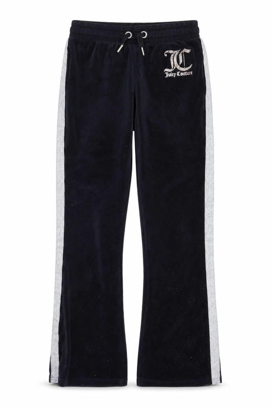 Juicy Couture Girls Black Velour Jogger Trousers Age 9/10 with Sparkle Trim