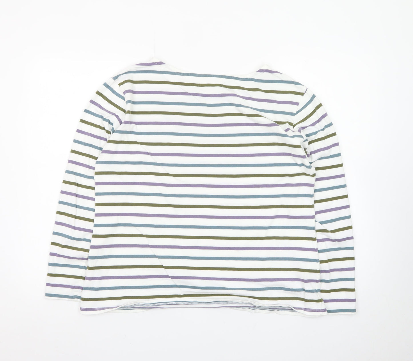 Seasalt Women’s Multicoloured Striped Long Sleeve Cotton Sailor Shirt UK 16