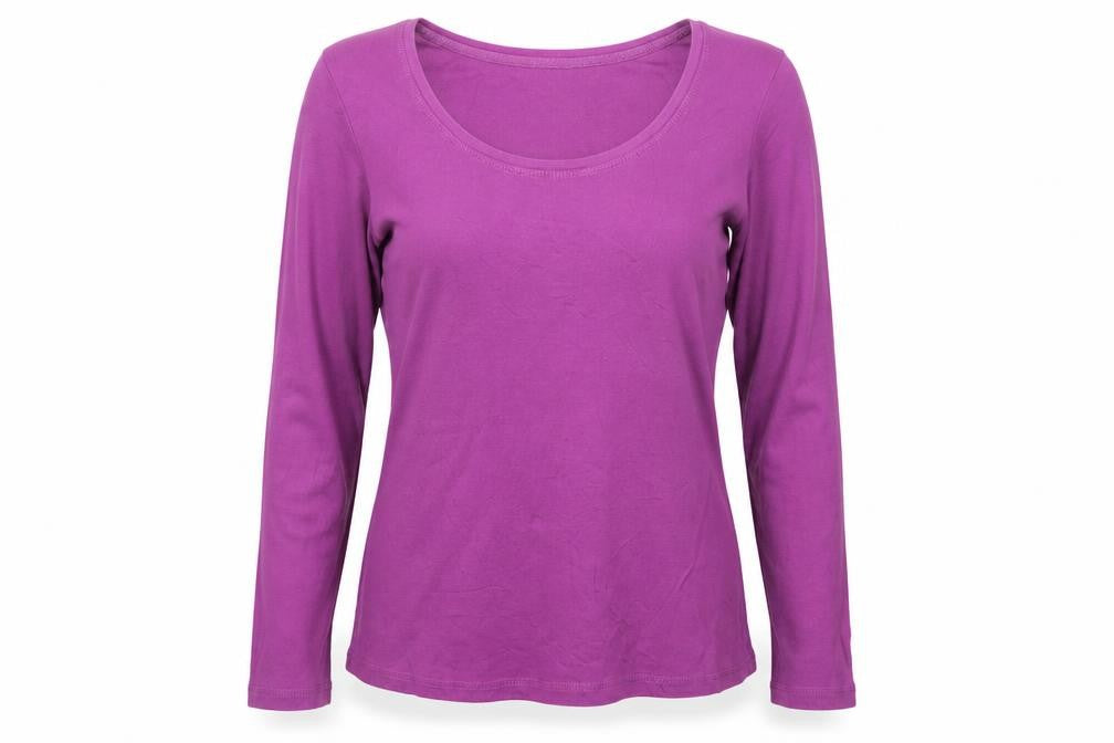 White Stuff Women’s Purple Long Sleeve Cotton Basic Top Size 10