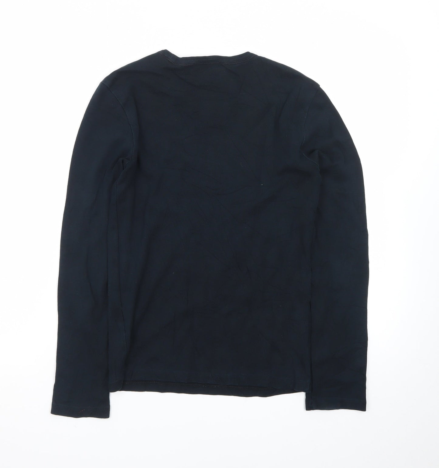 Ralph Lauren Mens Black Long Sleeve Crew Neck Cotton T-Shirt M