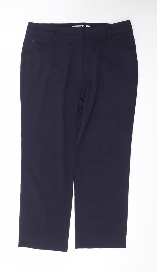 Green Lamb Women's Blue Size 16 Straight Stretch Trousers