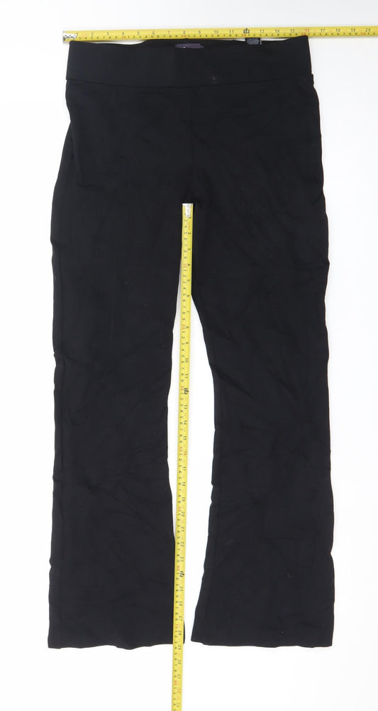 Marks and Spencer Womens Black Regular Straight Trousers Size 14