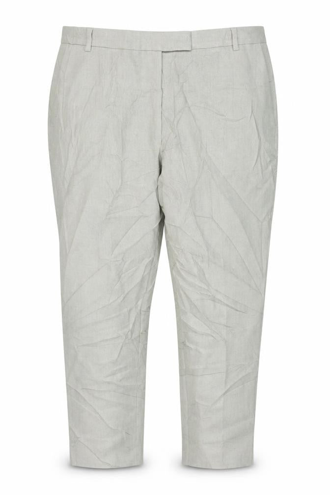 Marks & Spencer Women Green Linen Blend Pleated Trousers Size 20 Short