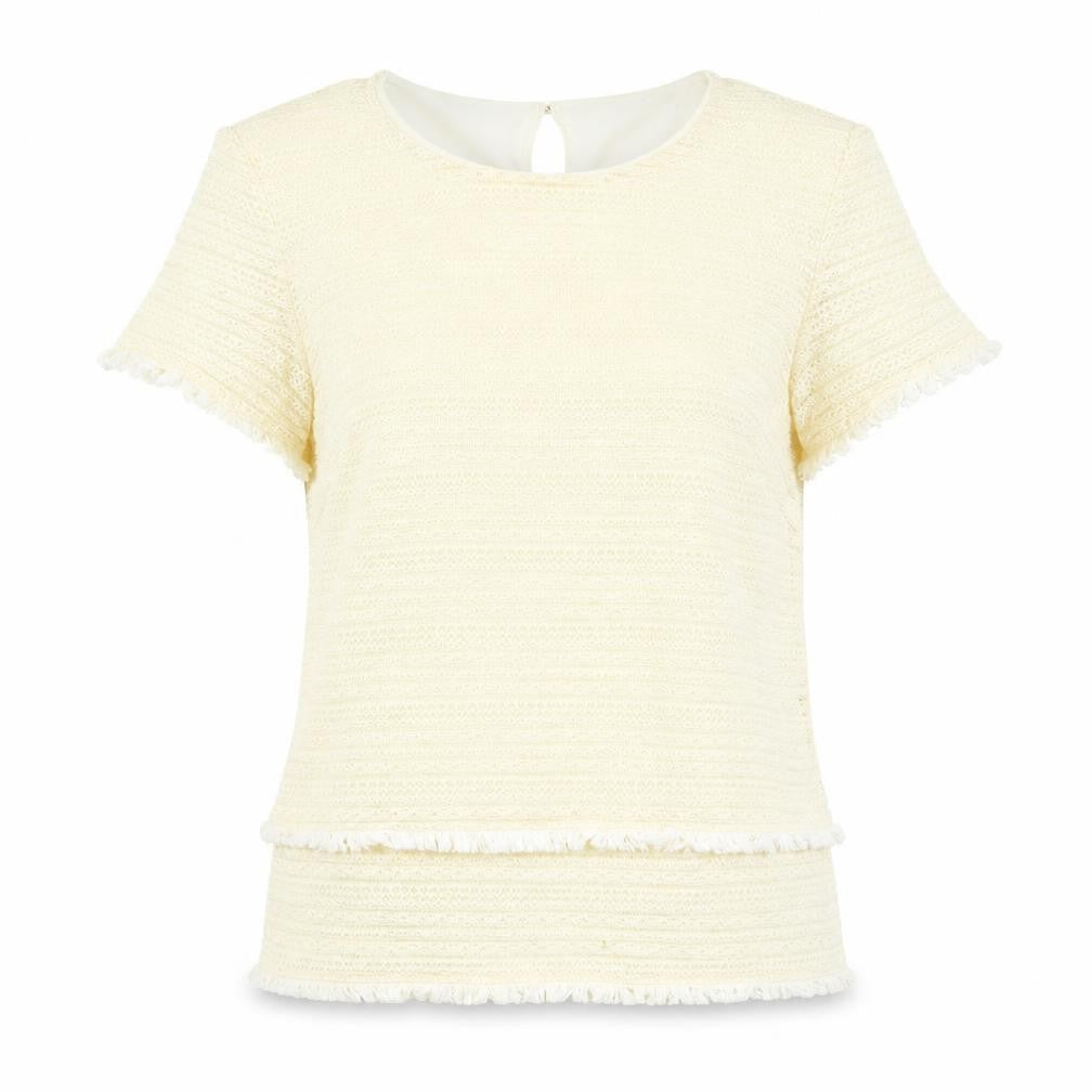 Marks & Spencer Women’s Ivory Short Sleeve Knit Pullover Jumper Size 14