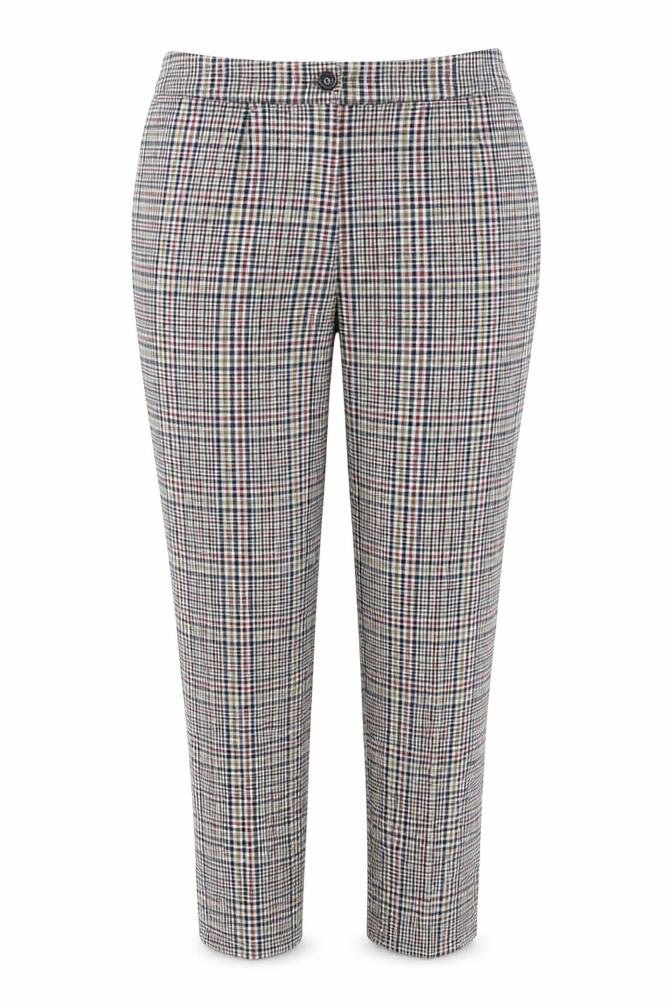 Koton Women's Multicoloured Check Straight Trousers Size 8