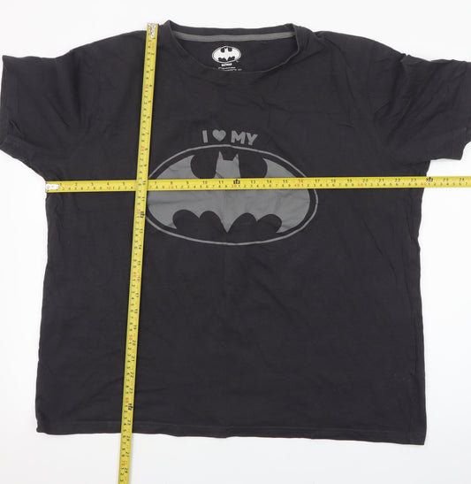 Batman Men’s Black XL Graphic Comic Superhero Short Sleeve T-Shirt