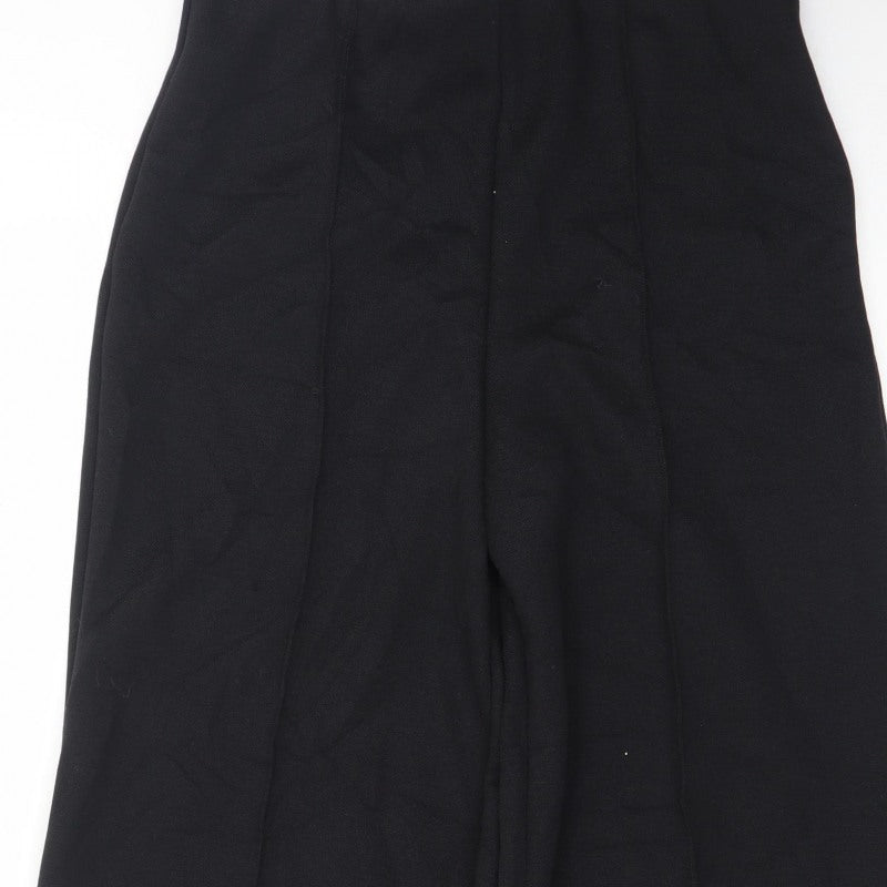 Marks and Spencer Women’s Black Wide-Leg Trousers Size 10 Long
