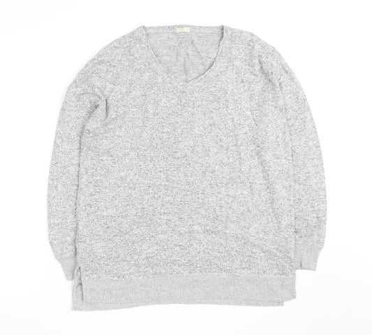 Oysho Unisex Grey V-Neck Knit Pullover Jumper Size M