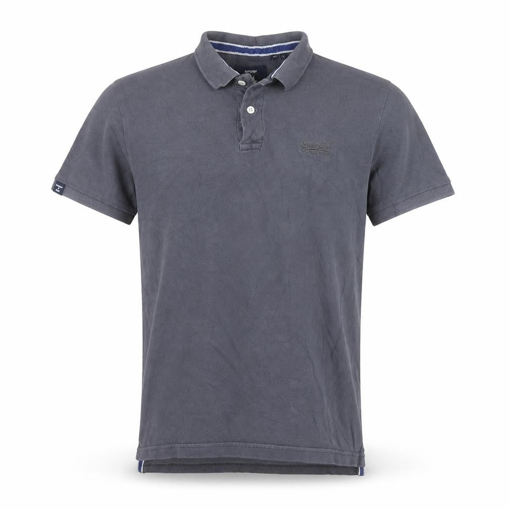 Superdry Men's Grey Cotton Polo Shirt L Classic Fit