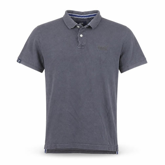 Superdry Men's Grey Cotton Polo Shirt L Classic Fit