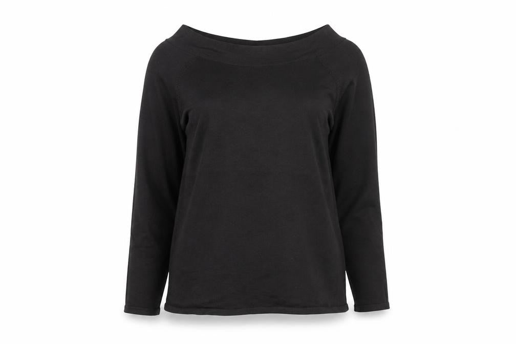 Hobbs Women’s Black Cotton Boat Neck Pullover Jumper Size 12