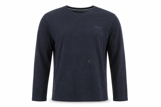 Superdry Men's Navy Blue Long Sleeve Organic Cotton Crew Neck Top XL