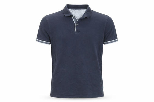 Racing Green Men's Blue Cotton Short Sleeve Polo Shirt Size M