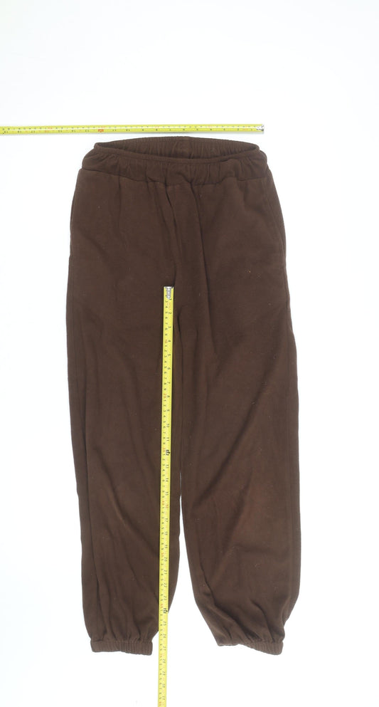 Collusion Women Brown Fleece Jogger Trousers Size 6