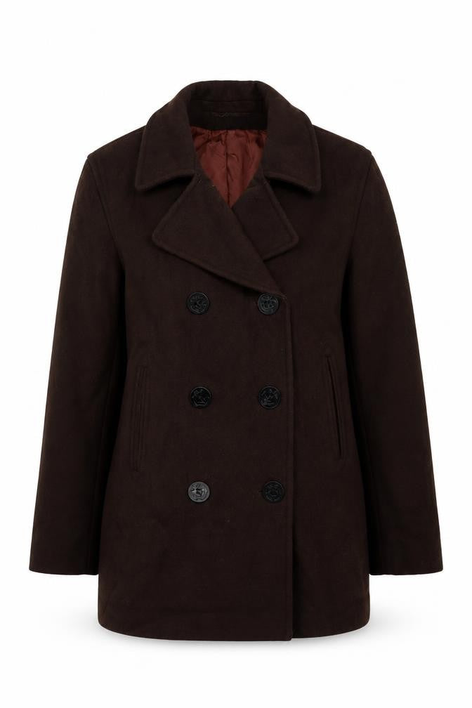 Mario De Pinto Women's Brown Wool Pea Coat Size 14