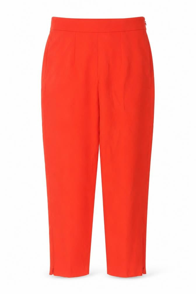 Marks & Spencer Women Red Ankle Zip Slim Trousers Size 12