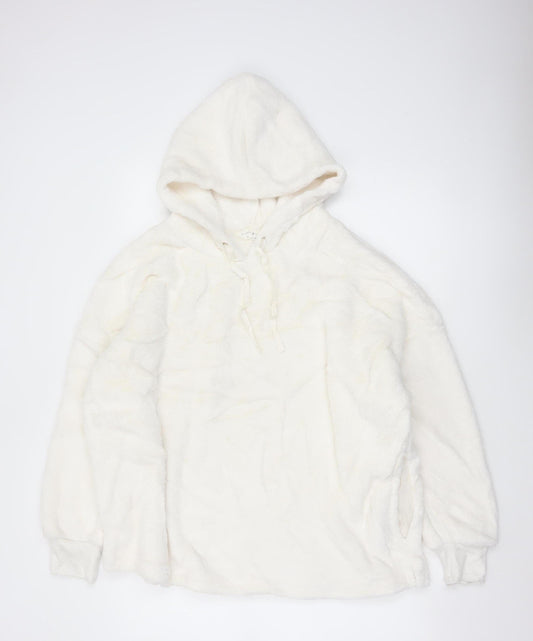 Marks & Spencer Women’s Ivory XL Fleece Hooded Nightwear Top