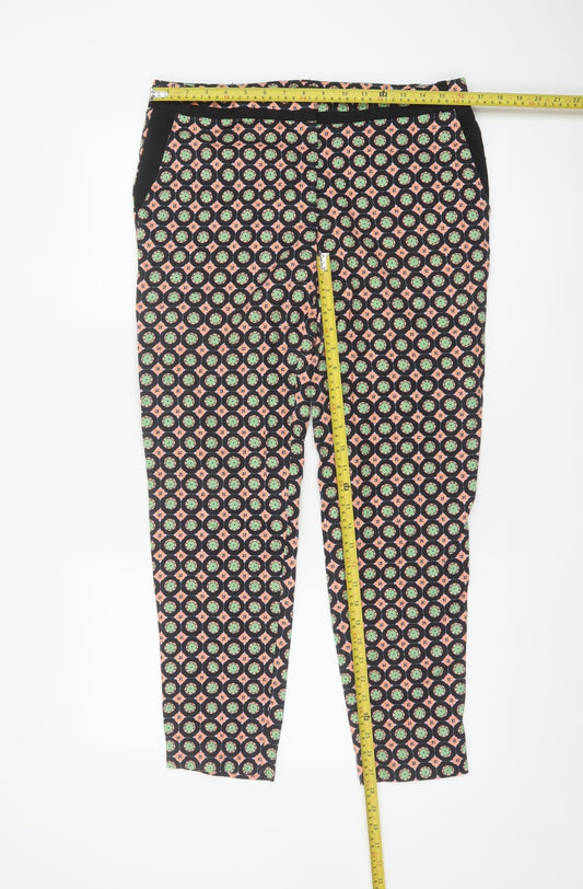 River Island Womens Multicoloured Geometric Slim Tapered Trousers Size 12