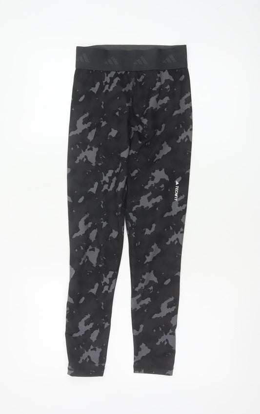 Adidas Women's Black Camouflage Techfit XS Compression Leggings