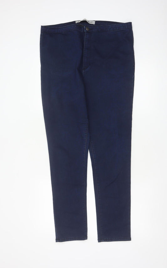 Additional front view of Denim Co. Women's Blue Mid Rise Skinny Stretch Jeans, size 18