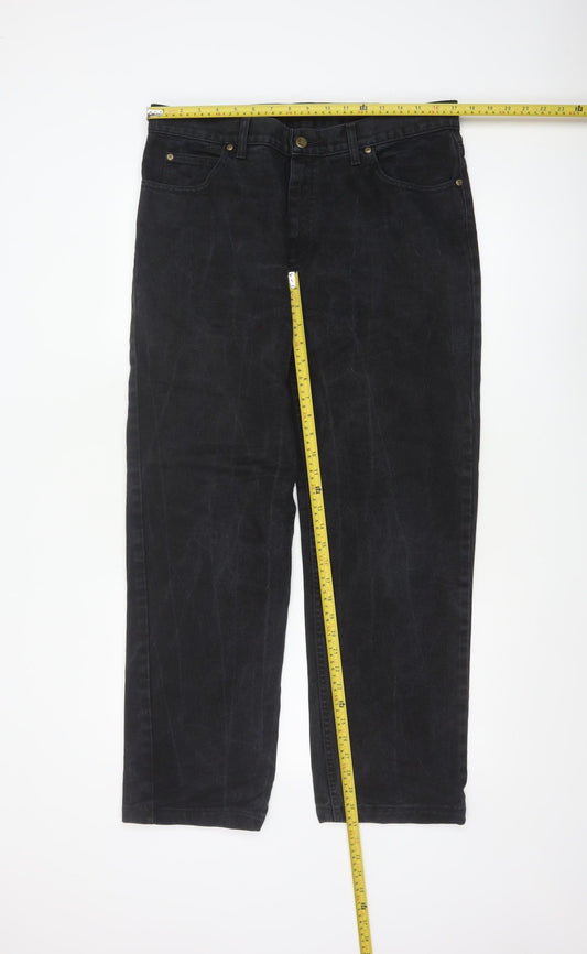 Lee Men's Black Straight Leg Regular Fit Denim Jeans 36x34