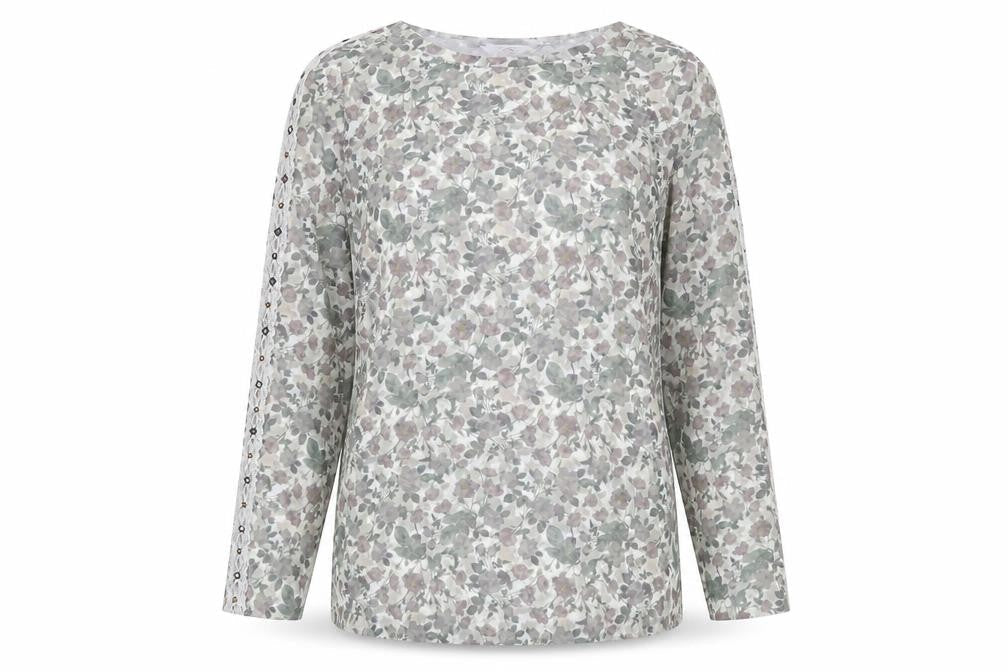 Next Women’s Multicoloured Floral Long Sleeve Mesh Blouse Size 12