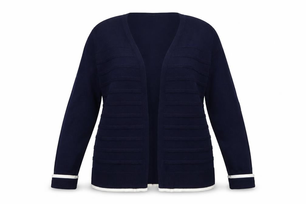 Bonmarché Women's Navy Long Sleeve Open Front Cardigan Size 12